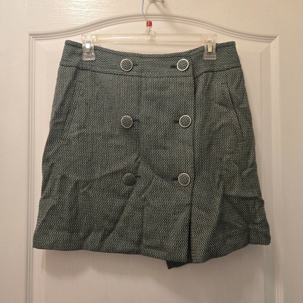Wool Mini Skirt Green